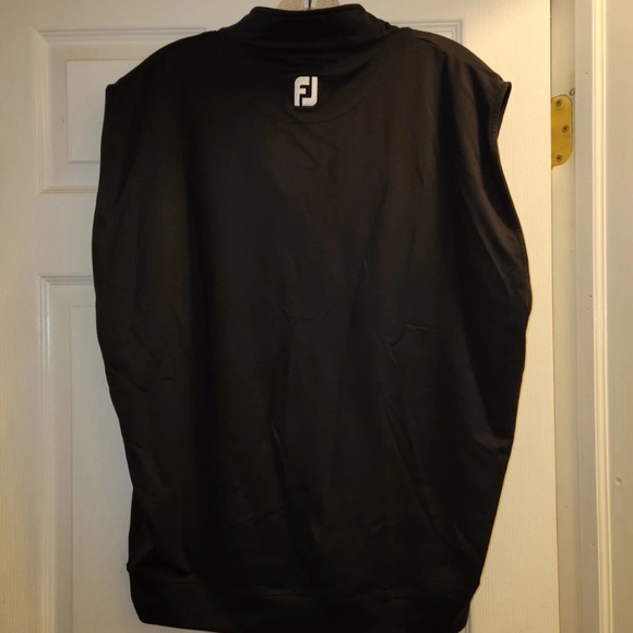 FootJoy FJ Golf Vest Mens Large Sleeveless Black 1/4 Zip Pullover Outerwear - Picture 5 of 6